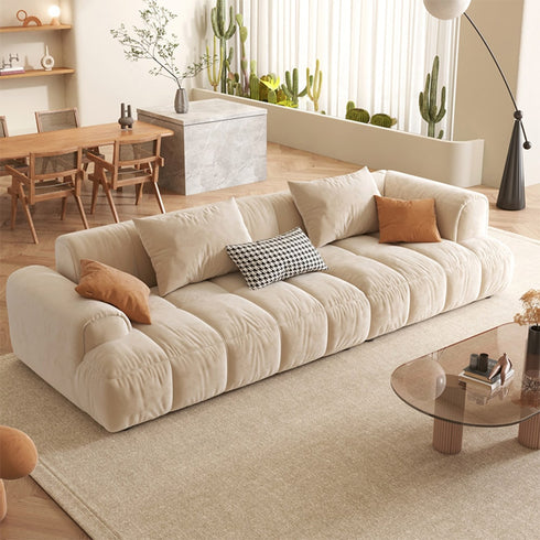 Julia Suede  Fabric Soft Sofa Modern 3-Seater Couch